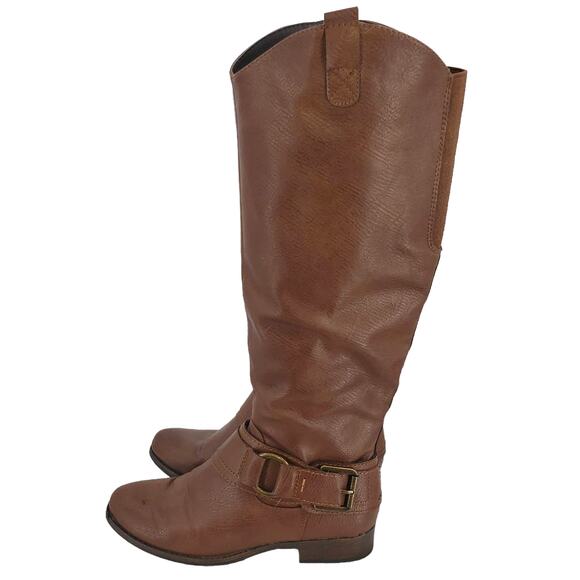 Unr8ed Barbaro Womens Size 6 Buckle Riding Biker Boot Tall Brown Leather - Picture 7 of 8